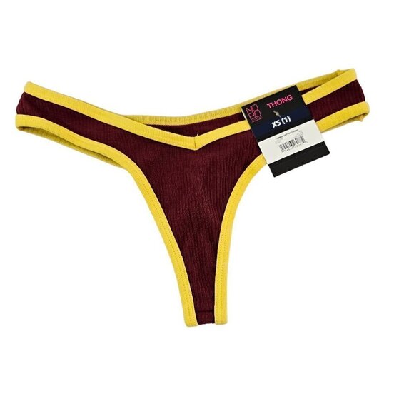 No Boundaries NOBO V-Thong & Ribbed Cotton 3 Pack Thong Panties  – Size XS NWT - Picture 4 of 8